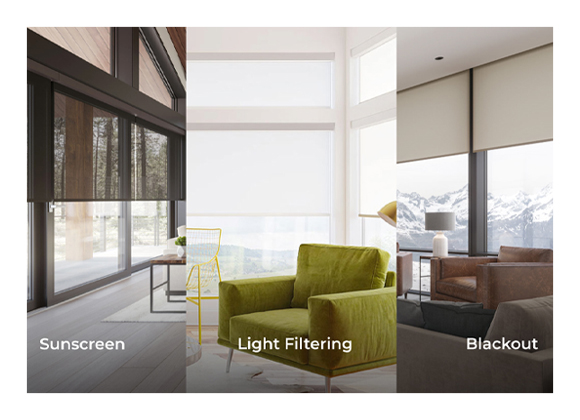 Comparison of sunscreen, light filtering and blackout automated shades in three rooms in Ridgewood