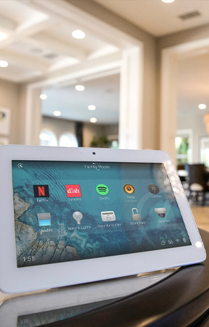 Tabletop touchscreen running a home automation app in Edgewater