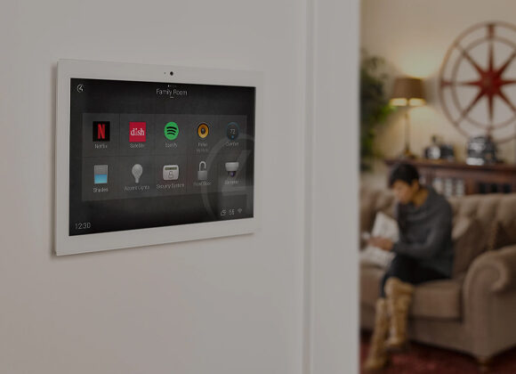 Whole home automation touchscreen with streaming and lighting controls in Saddle River