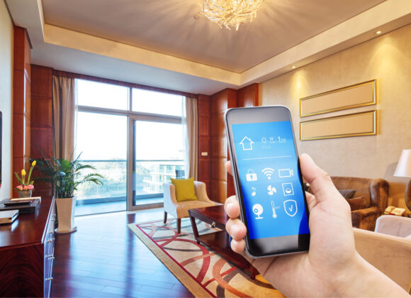 Controlling home automation from a smartphone app in a Fort Lee living room